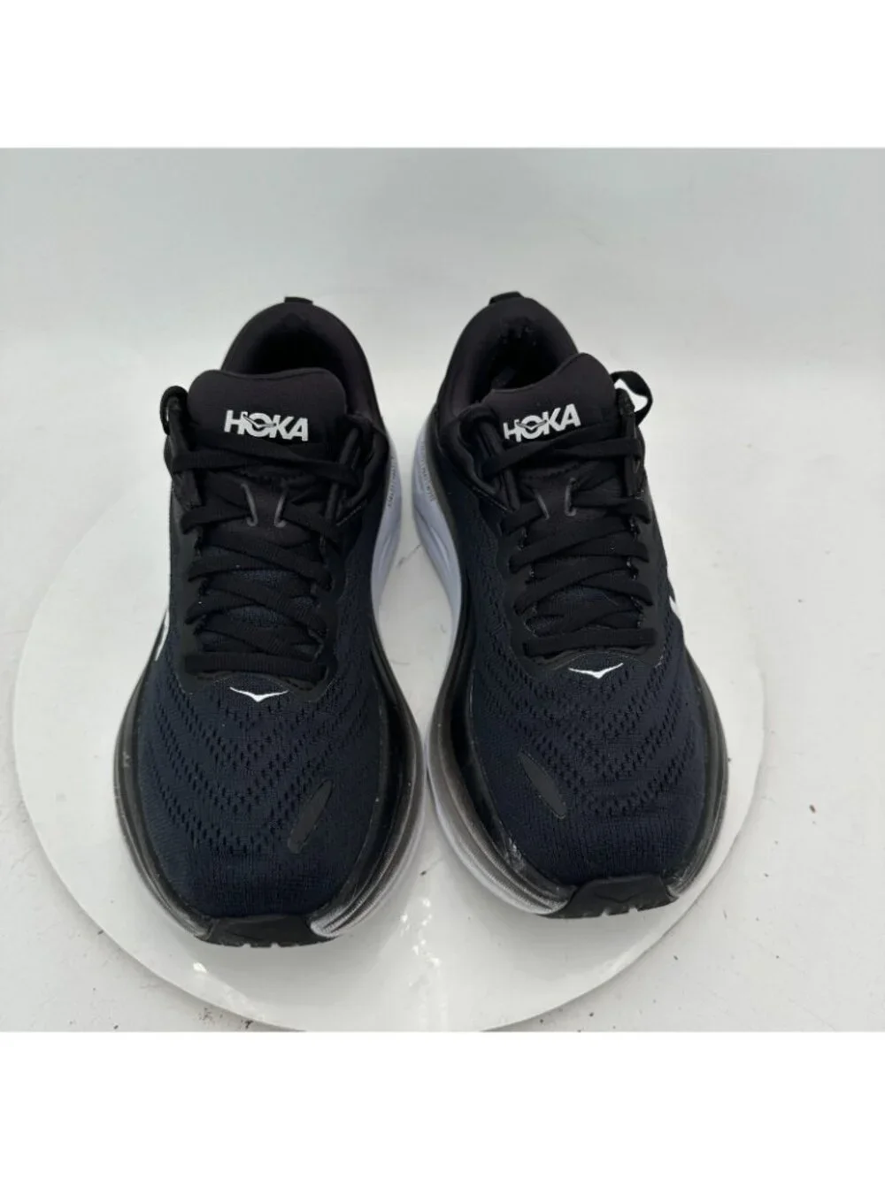 Hoka One One Bondi 8 Women Size 7.5B 1127952-BWHT Black White Running Shoes - Picture 3 of 10